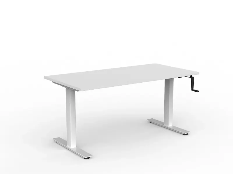 OL Agile Winder Height Adjustable Desk - White Frame
