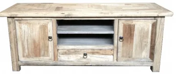 MF Brussels Recycled Elm Timber 2 Door 1 Drawer TV Unit