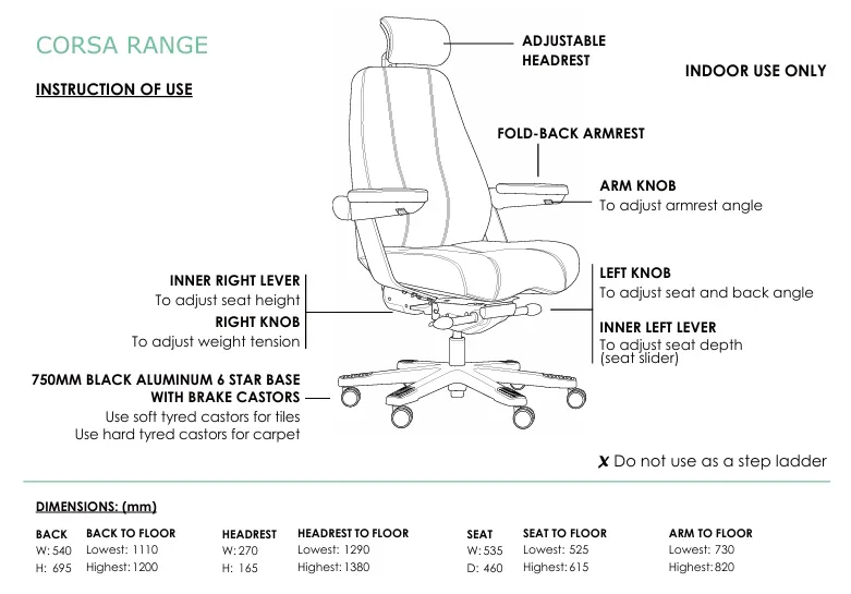 ST Corsa Multishift High Back Heavy Weight Leather Executive Chair thumbnail 6