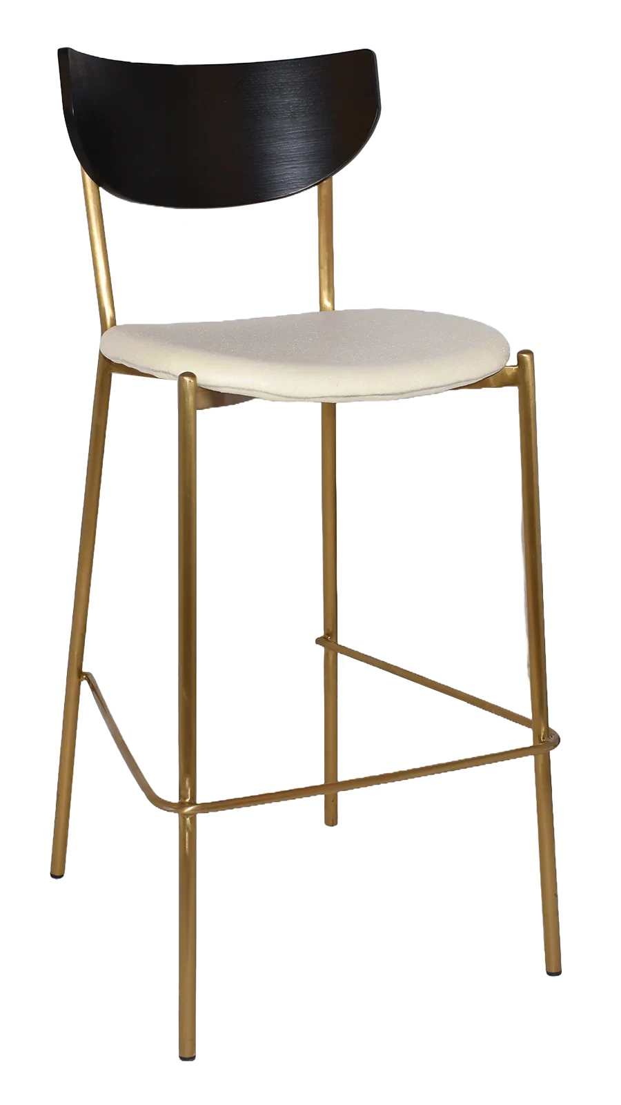 EZ STOOL MARCO BRASS - BLACK - UNUPHOLSTERED