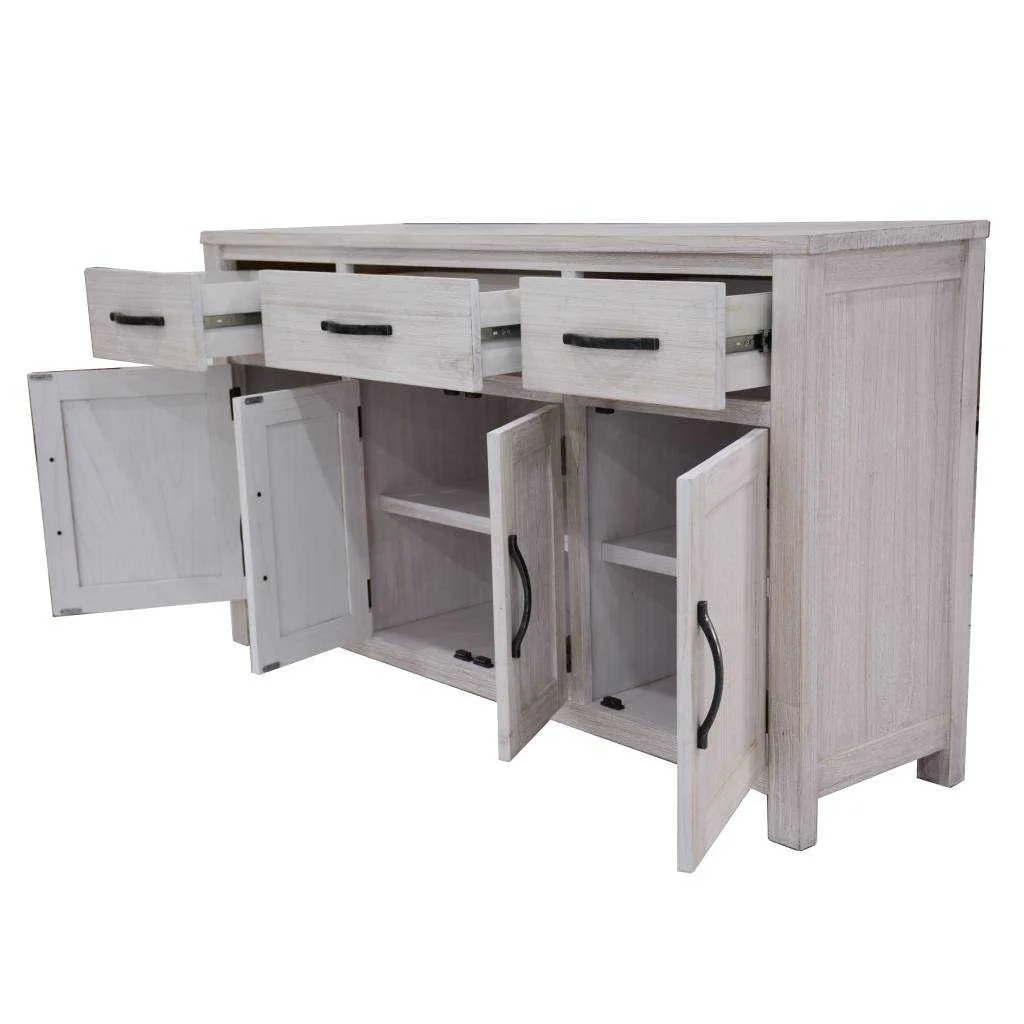 VI Florida Solid Timber 4 Door 3 Drawer Buffet