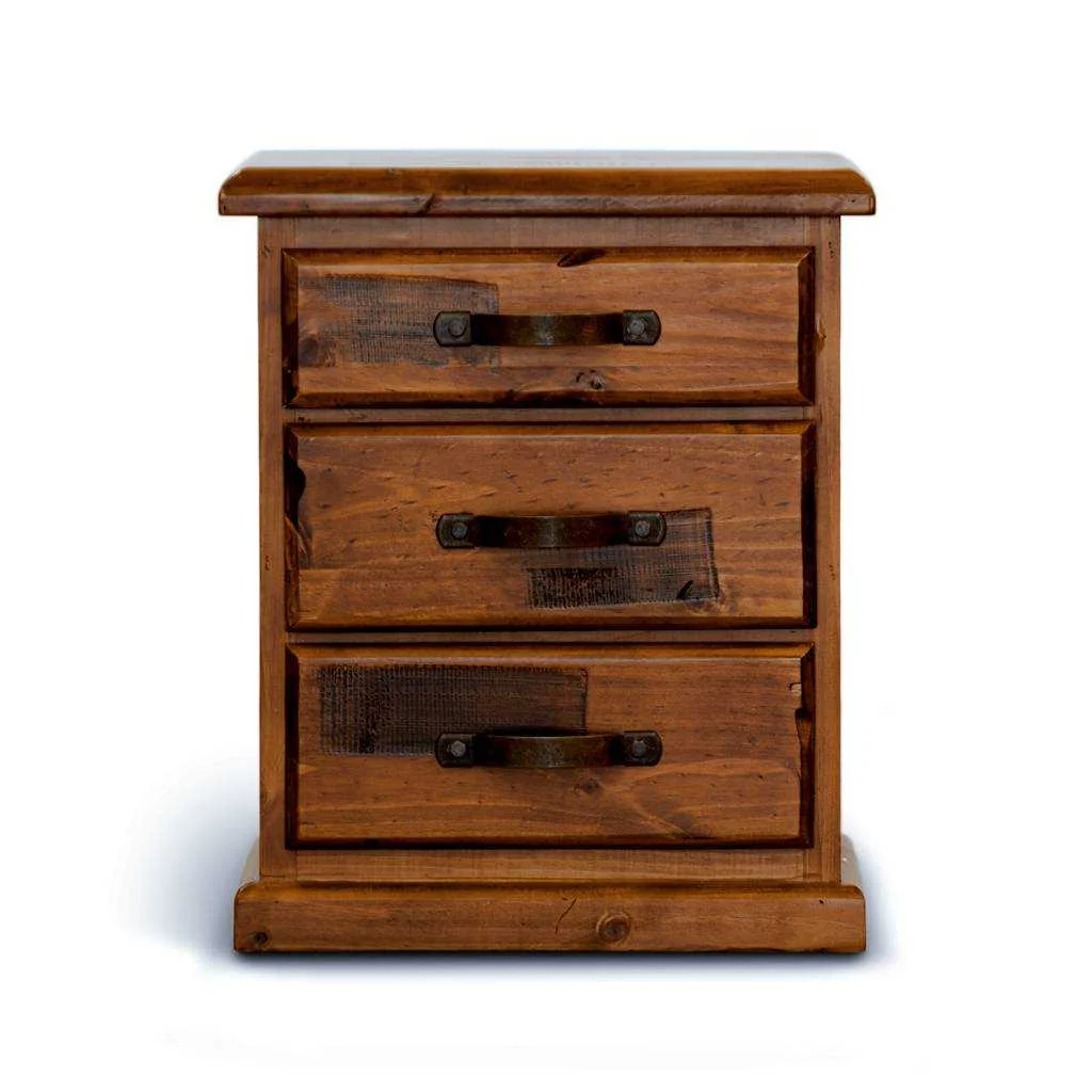 VI Jamaica Solid Timber 3 Drawer Bedside Table
