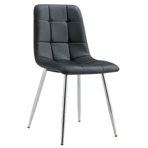BT Fiore PU Leather Upholstered Chrome Leg Dining Chair thumbnail 1