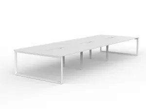 OL Anvil 6-User Double Sided Workspace – White Top with White Frame thumbnail 5