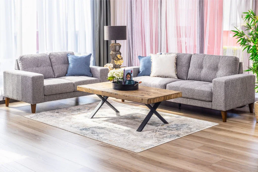 VI Club Fabric Upholstered 3 Seater + 2 Seater Lounge Set