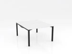 OL Axis Stretch Double Sided 2 User Desk – White Top Black Frame thumbnail 8