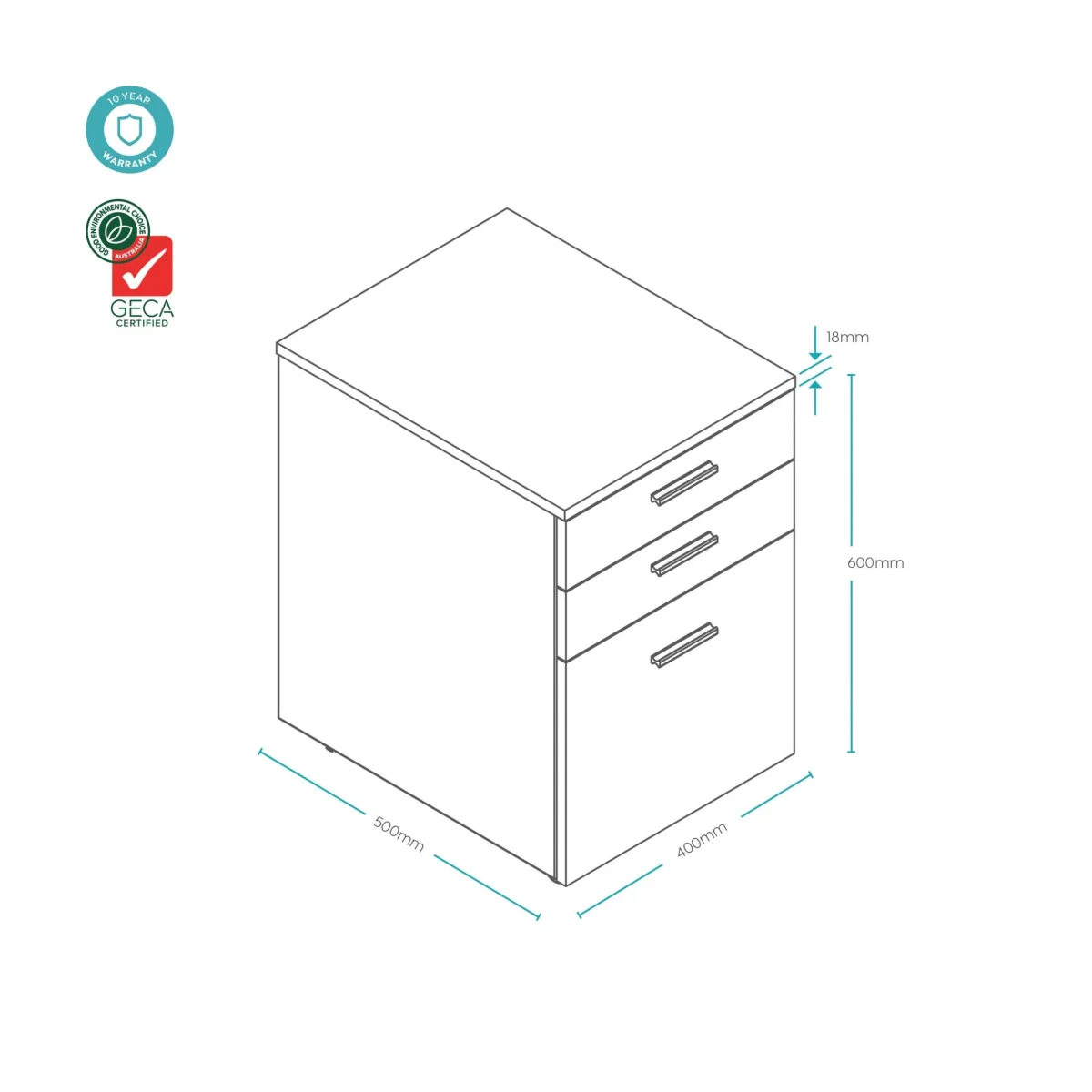 OL AltoSystem Mobile Pedestal with 2-Drawer & File Unit