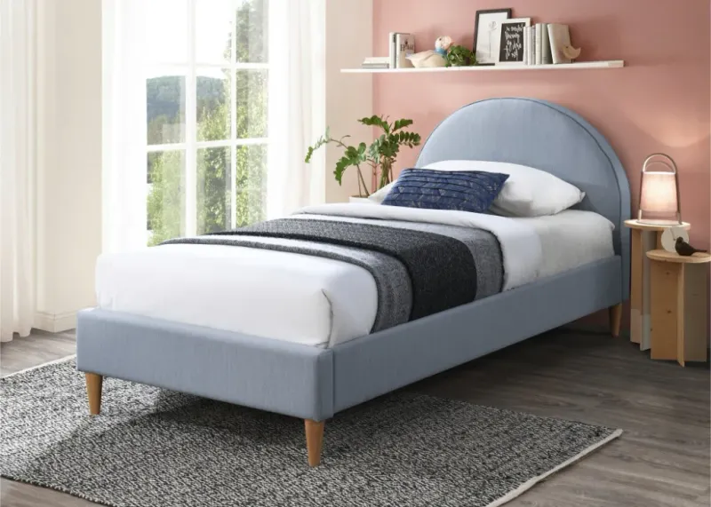 VI Alix Fabric Upholstered Timber Leg Bed