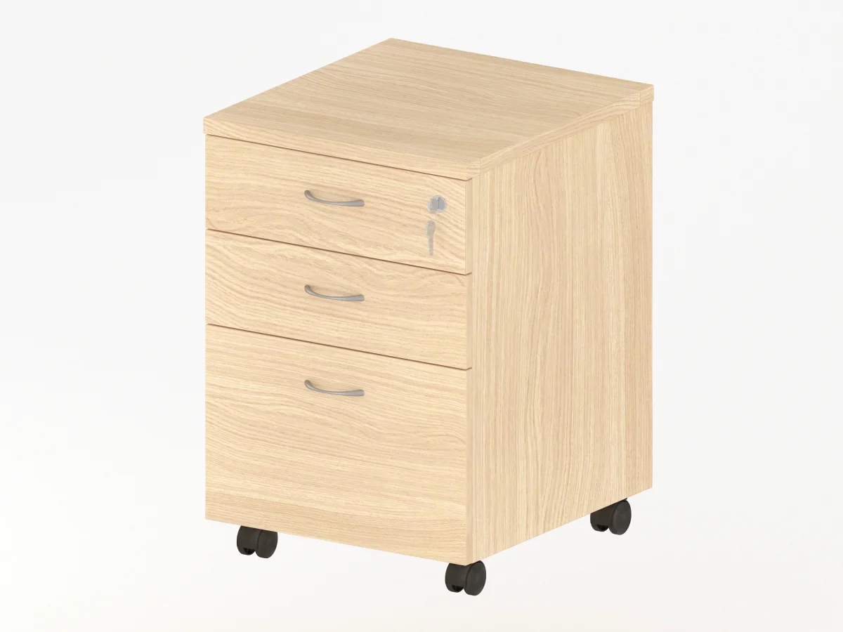 GP OMsystem Commercial Office Mobile Pedestal 2 Drawers & 1 File