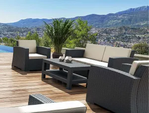 FL Monaco Hospitality Outdoor 2+1+1 Seater Lounge Set thumbnail 6