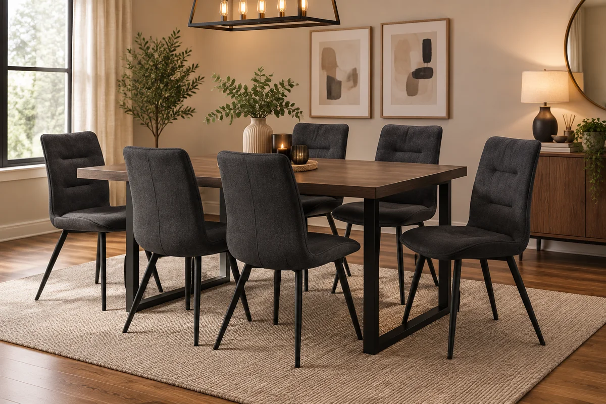 MD Poissy Fabric Upholstered Dining Chair Midnight