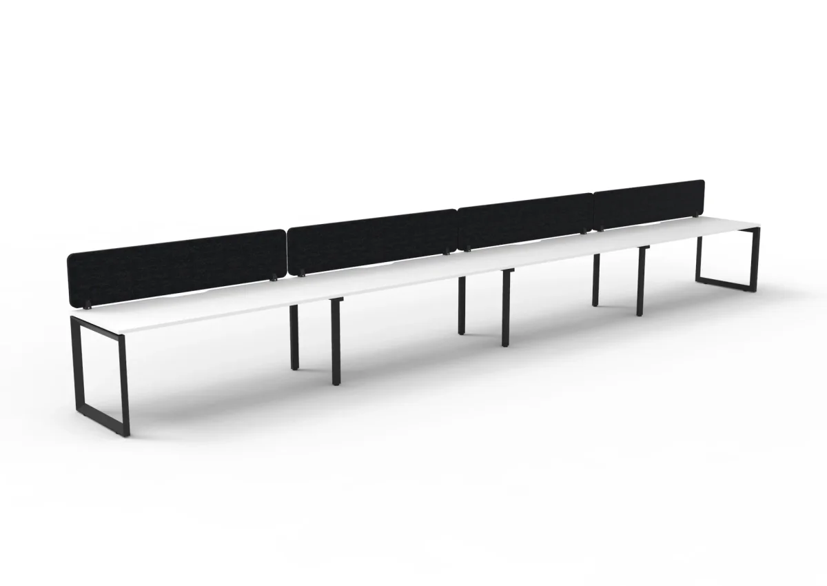 RL Infinity Loop Leg Single Sided Workstation with Black Eco Panel Screen