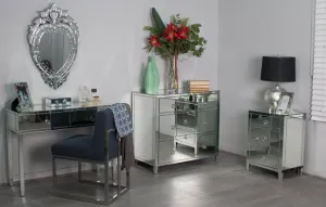 DA Glamour Mirrored 3 Drawer Bedside Table thumbnail 3
