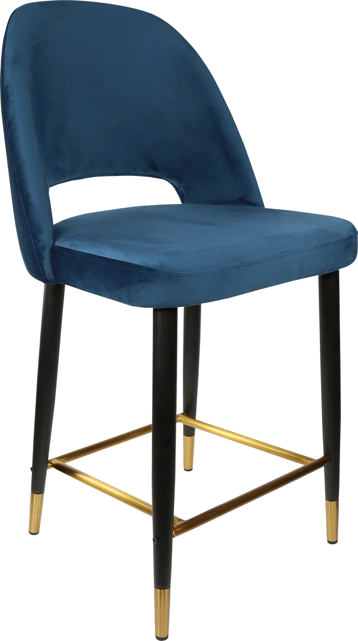 FL Semifreddo Velvet Upholstered Metal Leg Hospitality Counter Stool