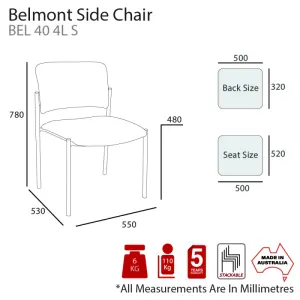 MA Belmont Upholstered Stackable Side Chair thumbnail 2