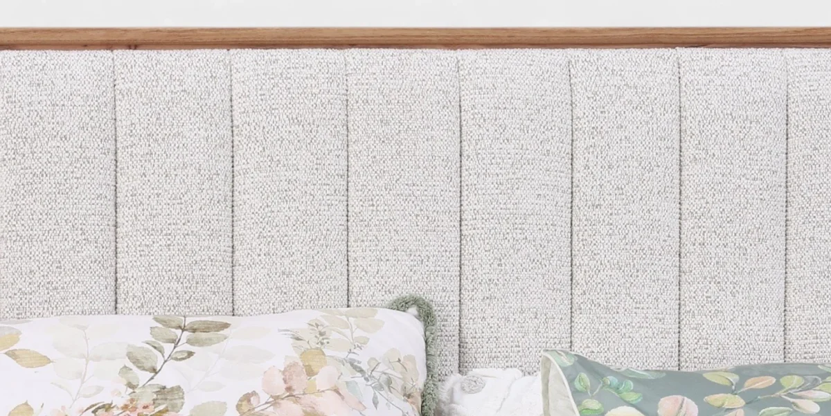 MD Prado Solid Timber Fabric Upholstered King Bed