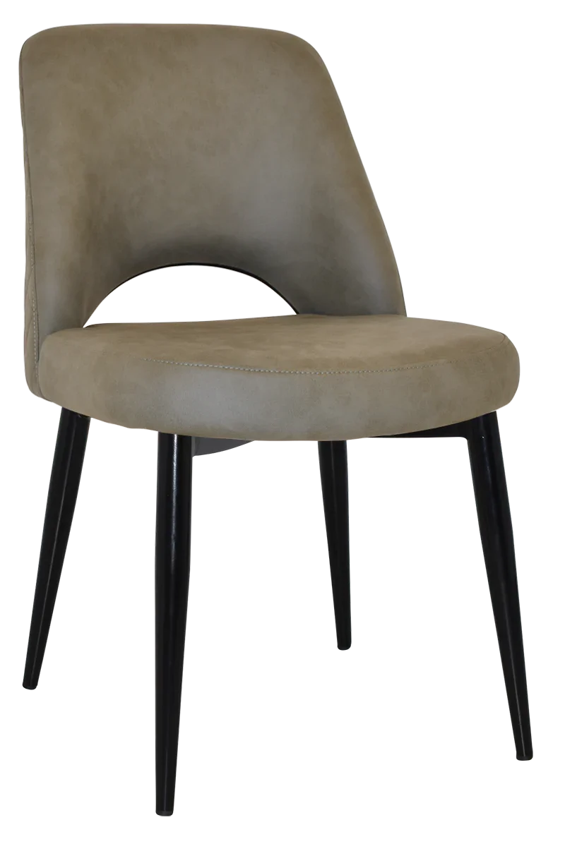 EZ Albury Black Metal Leg Upholstered Hospitality Dining Chair