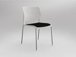 OL Game Upholstered Seat Breakout Chair -4 Legs White Shell thumbnail 16