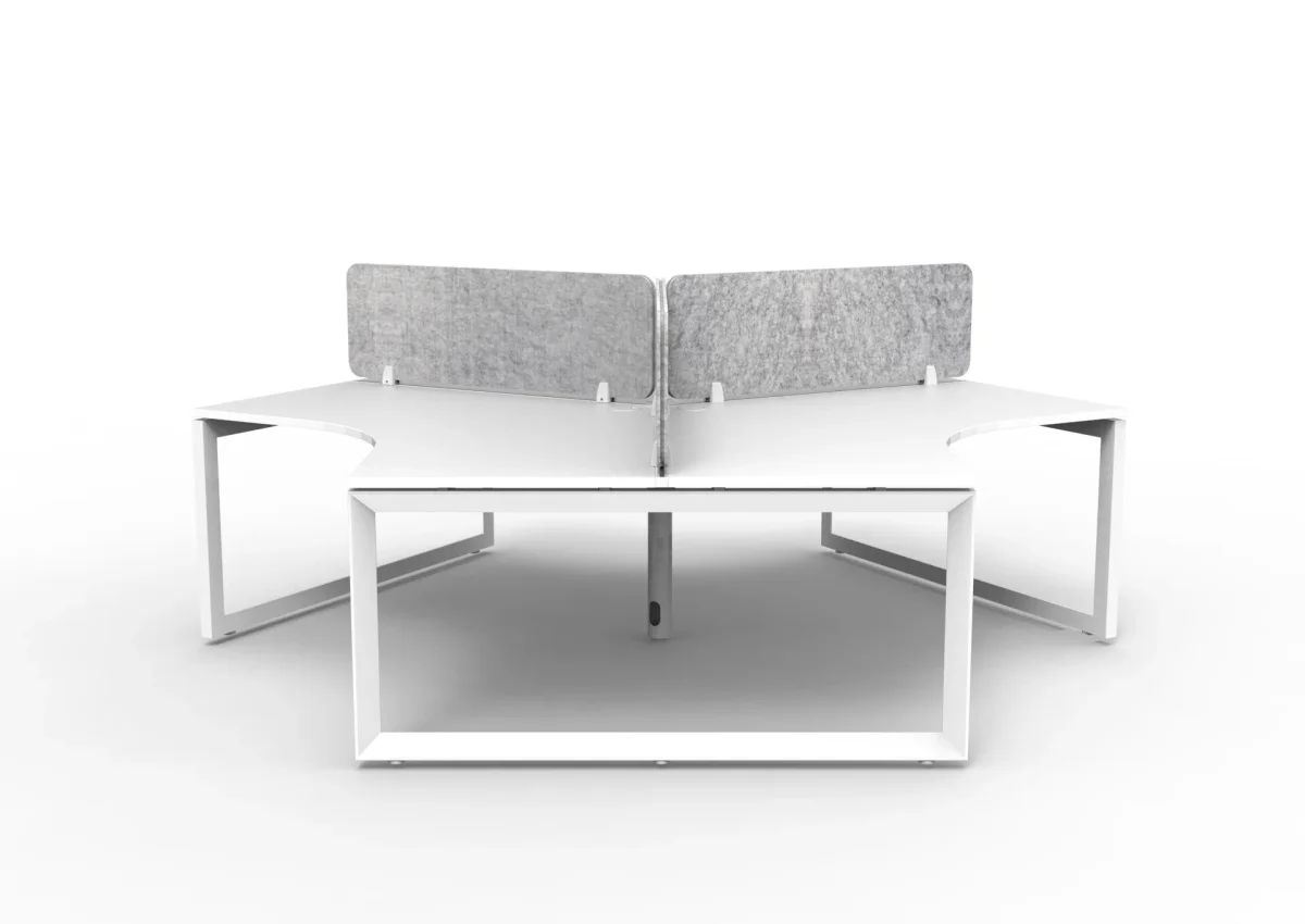 RL Infinity 120 Degree Loop Leg 3 User Workstation with Eco Panel Screen