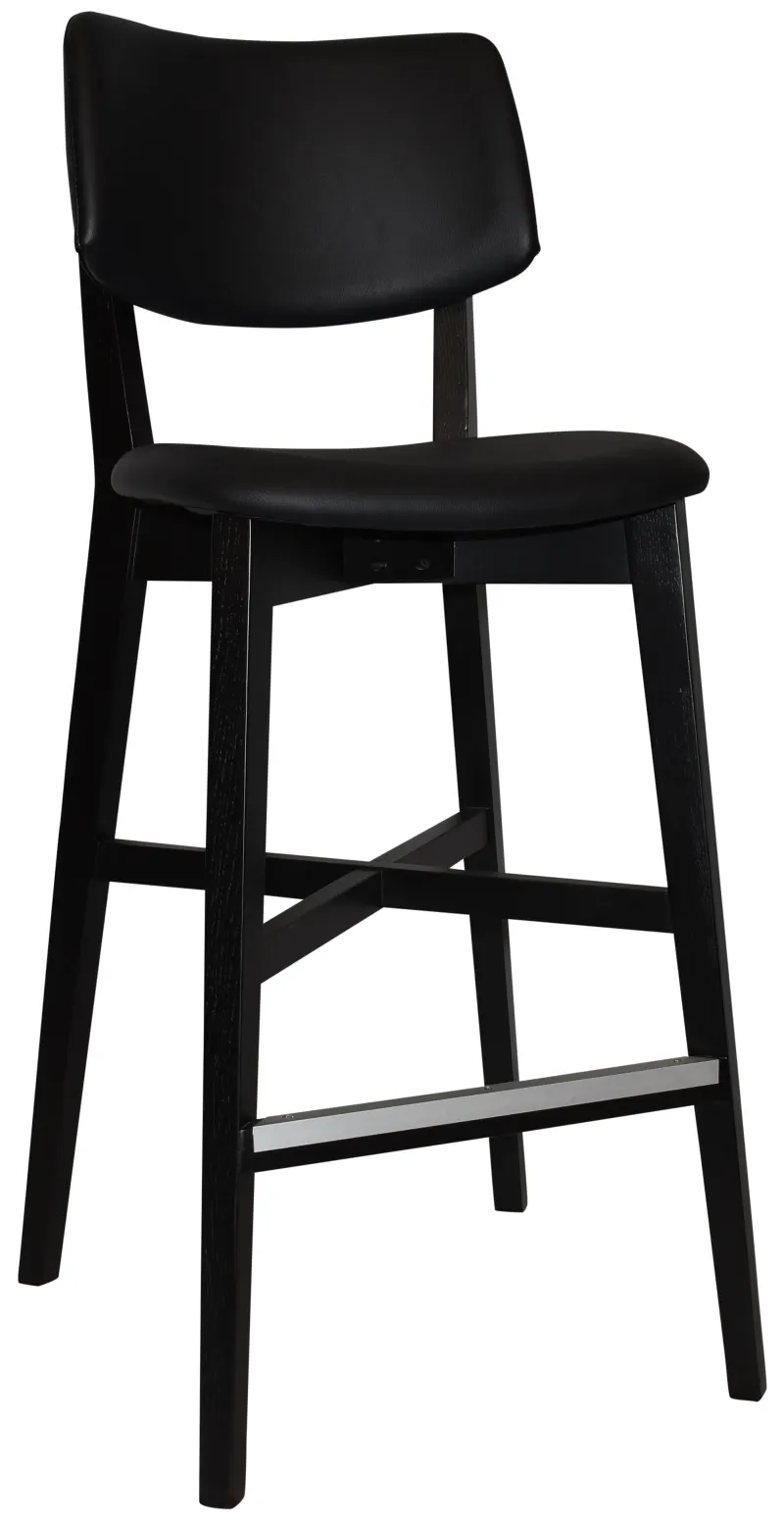 EZ Phoenix Solid Timber Framed PU Leather Seat and Back Barstool
