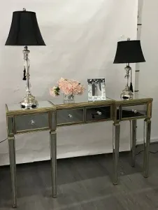 DA Modern Mirrored 4 Drawer Console Table thumbnail 2