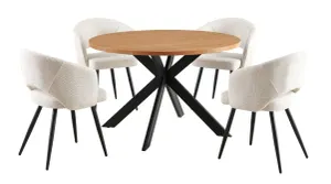 VI Barlow Round Dining Table with 4 Matzo Dining Chairs Kit thumbnail 1