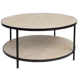 SH Marina Round Black Metal Framed Coffee Table thumbnail 1