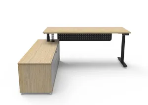 RL Halo Plus Height Adjustable Executive Desk with Return Cabinet thumbnail 3