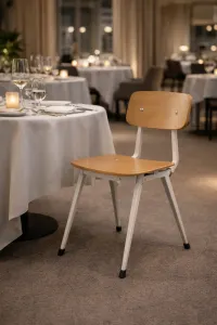 MF Cramer Metal Legs Plywood Seat and Back Dining Chair thumbnail 4