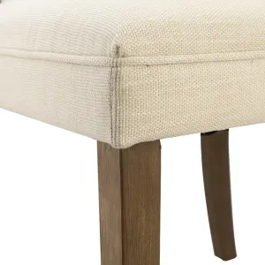 DA Studded Beige Fabric Upholstered Dining Chair Set of 2 thumbnail 5