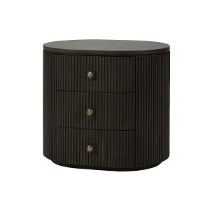 CR Kraton Oval Bedside Table with 3 Drawers thumbnail 14