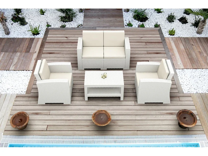 FL Monaco Hospitality Moulded Resin Outdoor Lounge Table