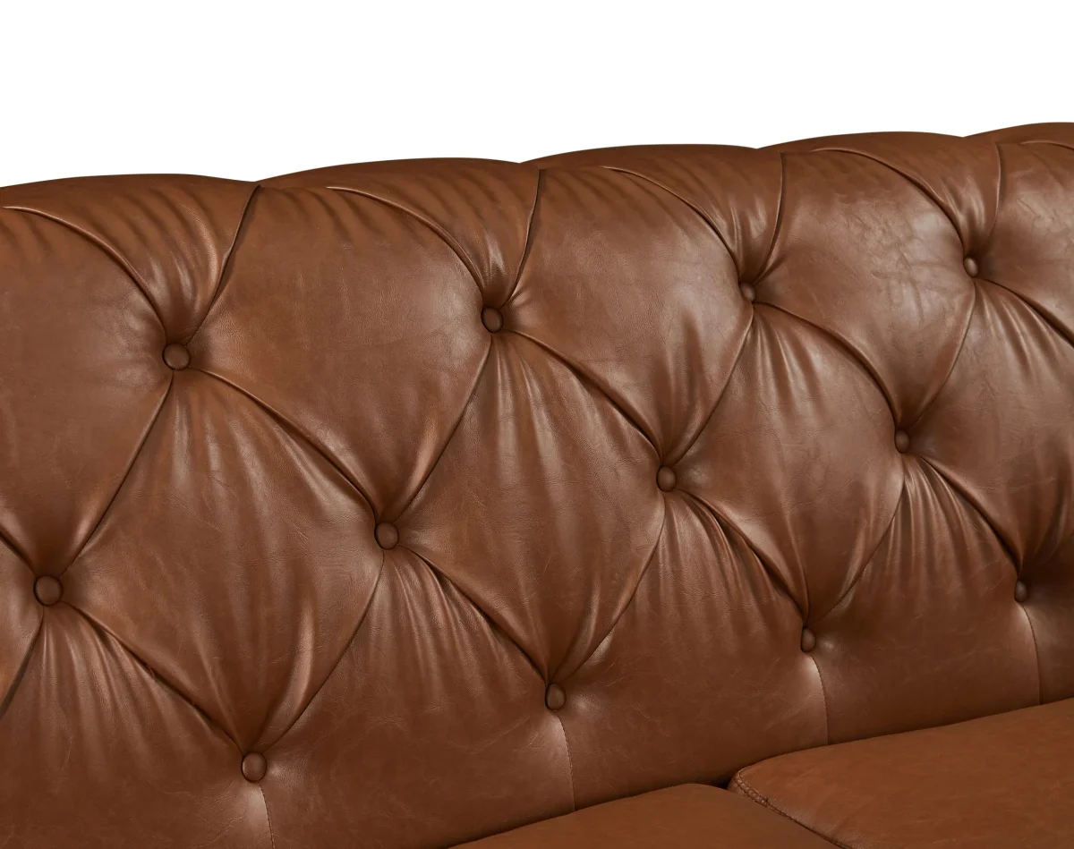 BT Barclay Chesterfield PU Leather Upholstered 2 Seater Sofa