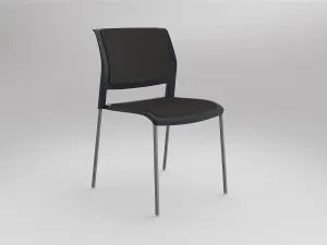 OL Game Fabric Upholstered Charcoal Shell Breakout Chair -4 Legs thumbnail 6