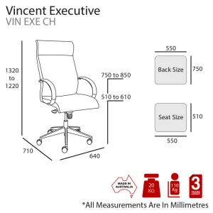 MA Vincent Fabric Upholstered Executive Chair thumbnail 4