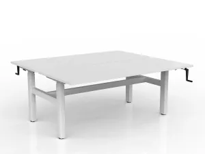 OL Agile Winder Height Adjustable Shared Desk – White Top with White Frame thumbnail 18