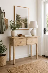 CR Sonoma Solid Timber 2 Drawer Console Table thumbnail 3