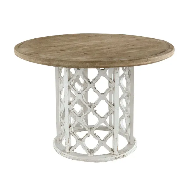 DA Lattice Solid Timber Round Dining Table
