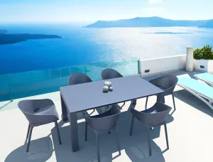 FL 7 Piece Outdoor Extendable Dining Table Setting with Sky Chair thumbnail 1
