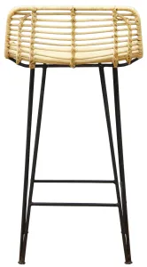 CT RTA Rattan with Black Metal Leg Barstool thumbnail 3