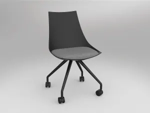 OL Luna Black Chair with Castor Base thumbnail 6