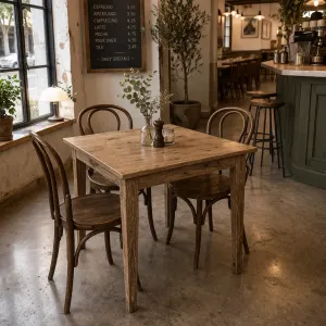 MF Solid Oak Timber Square Dining Table thumbnail 3