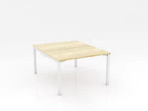 OL Axis Stretch Double Sided 2 User Desk – Oak Top White Frame thumbnail 8