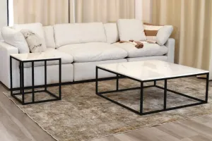 VI Suez Marble Top Metal Base Coffee Table thumbnail 2