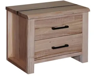 MD Vichy Solid Timber Bedside Table with 2 Drawers thumbnail 1