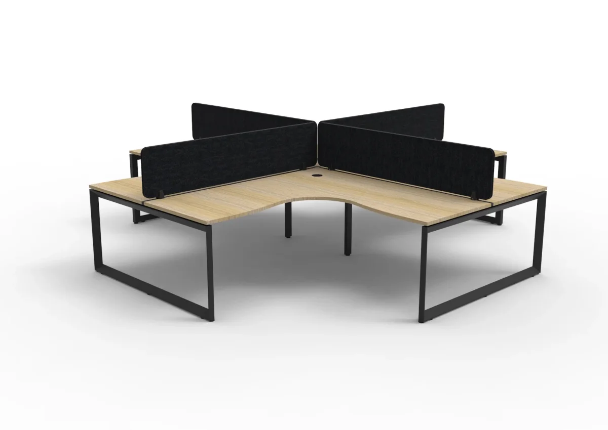 RL Infinity Loop 4 People Corner Workstation with Ecopanel Screen