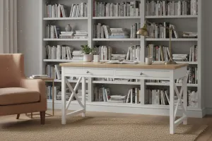 VI Shellwood Solid Timber 2 Drawer Desk thumbnail 2