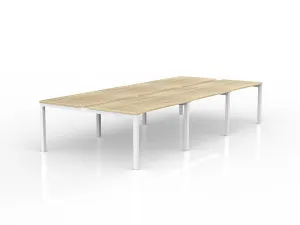OL Axis 6-User Double Sided Workspace – Oak Top with White Frame thumbnail 8