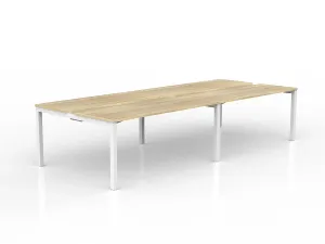 OL Axis 4-User Double Sided Workspace – Oak Top with White Frame thumbnail 14