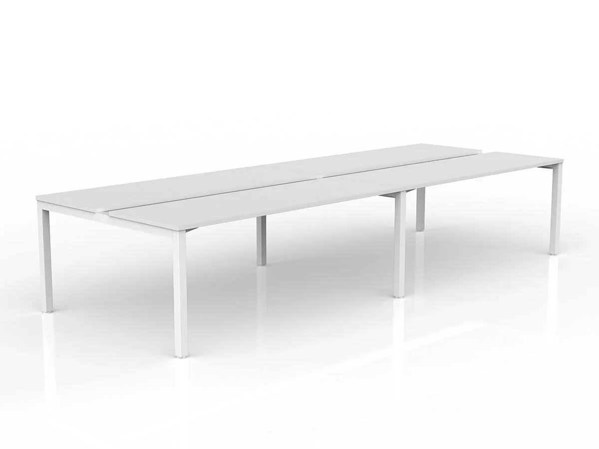 OL Axis 4-User Double Sided Workspace – White Top with White Frame thumbnail 11